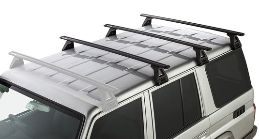 Roof Racks Toyota Landcruiser 76 series 2007+ Rhinorack Vortex Bars Leg Mount