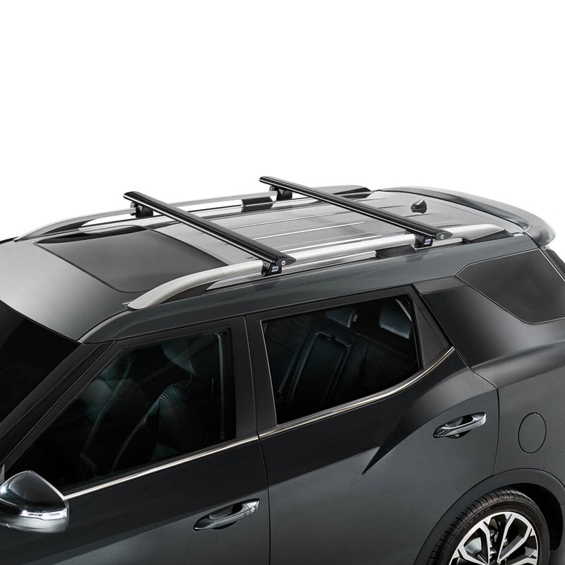 Load image into Gallery viewer, Nissan Pathfinder 2013+ with roof rails - CRUZ clamp on Racks
