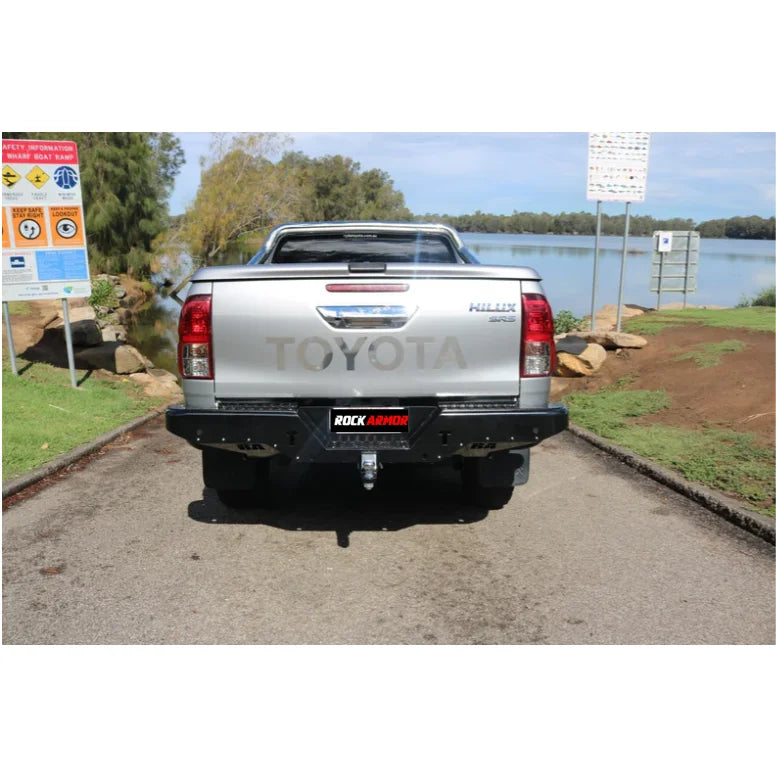 Load image into Gallery viewer, Silver Toyota Hilux pickup truck with rear step and tow bar for N80 2015+ models
