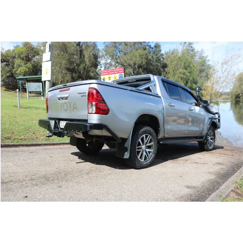 Load image into Gallery viewer, Silver Toyota pickup truck with rear step and tow bar for Hilux N80 2015+
