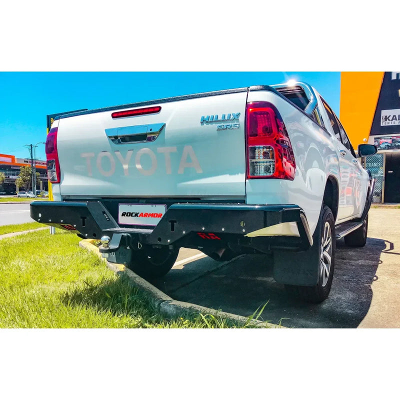 Load image into Gallery viewer, White Toyota Hilux with aftermarket rear bumper featuring rear step tow bar for N80 2015+
