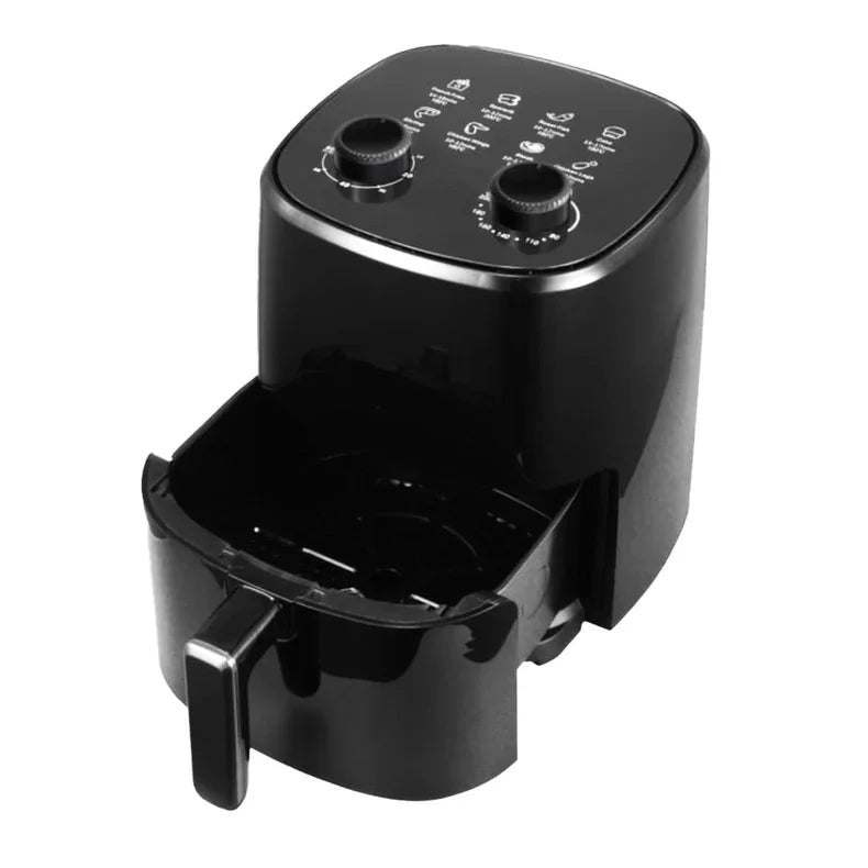 Load image into Gallery viewer, Black Rockarmor 4L 12V Vehicle Air Fryer with timer and temperature dials for efficient cooking
