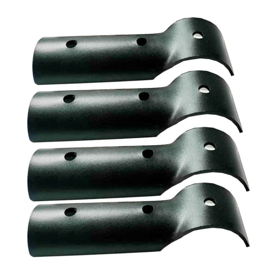 Four black metal bar clamps for brush bar installation in Rockarmor 60-63mm Brush Bar Clamps