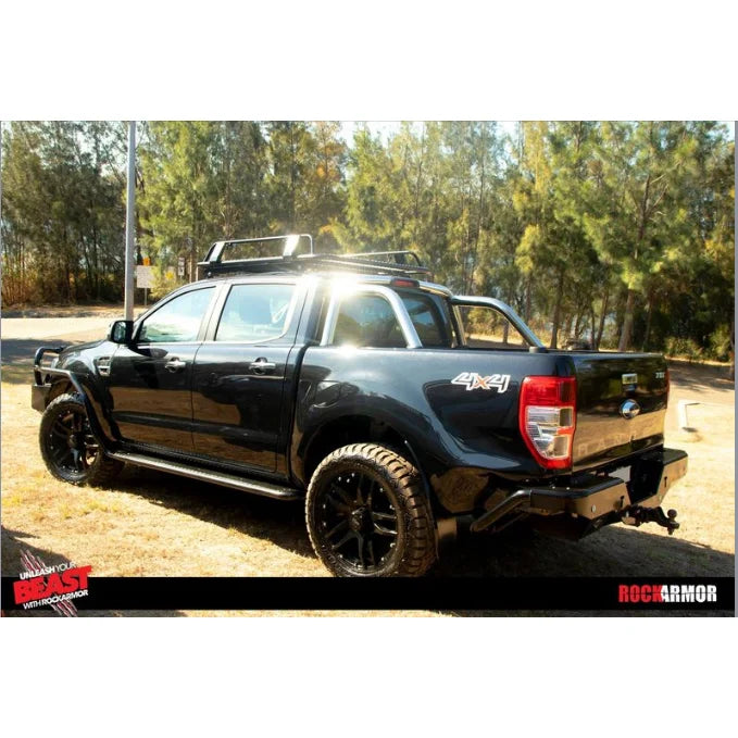 Load image into Gallery viewer, Black modified pickup truck with Rockarmor Brushbar to suit Ford Ranger 2005-2020
