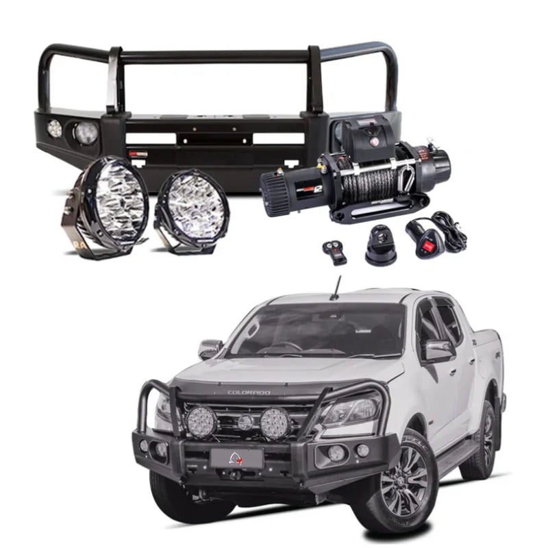 Load image into Gallery viewer, Rockarmor Elite Bullbar with synthetic winch rope for Holden Colorado 2012-2020
