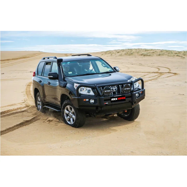 Load image into Gallery viewer, Black off-road SUV with Rockarmor Elite Bullbar and synthetic winch rope installed
