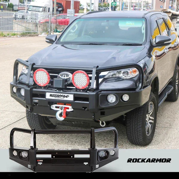 Load image into Gallery viewer, Elite steel bullbar with integrated lights and winch for Toyota Fortuner 2015-2019
