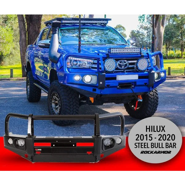 Load image into Gallery viewer, Steel bull bar with fog lights for Toyota Hilux N80 2015-2020 Elite Bull Bar
