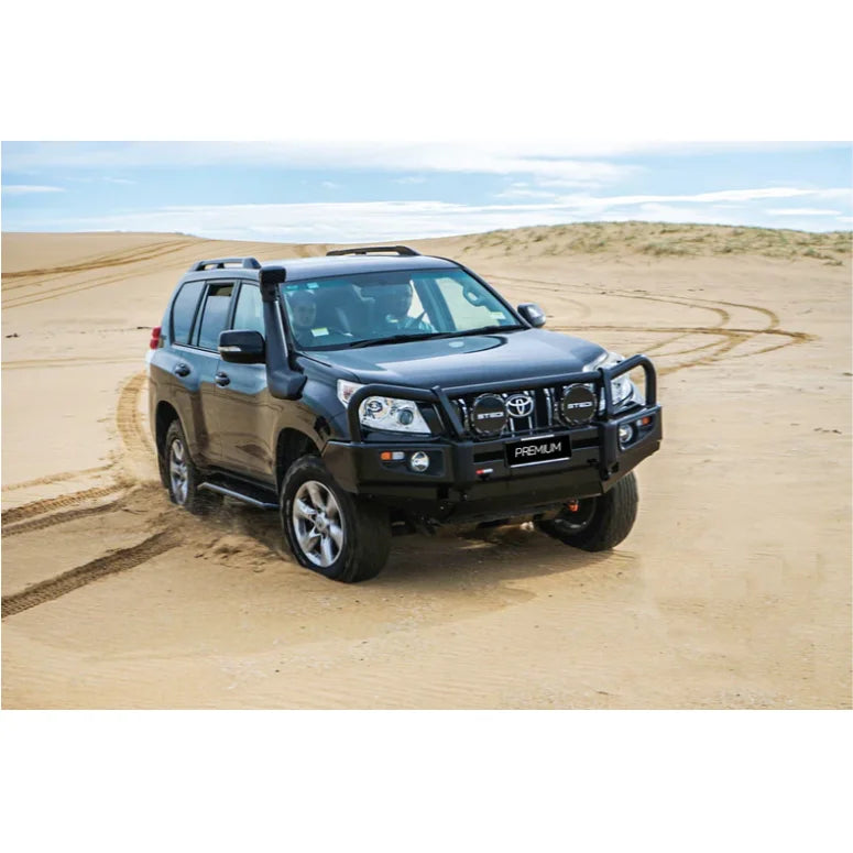 Load image into Gallery viewer, Black off-road Toyota SUV with elite steel bullbar suitable for Toyota Prado 150 2009-2013
