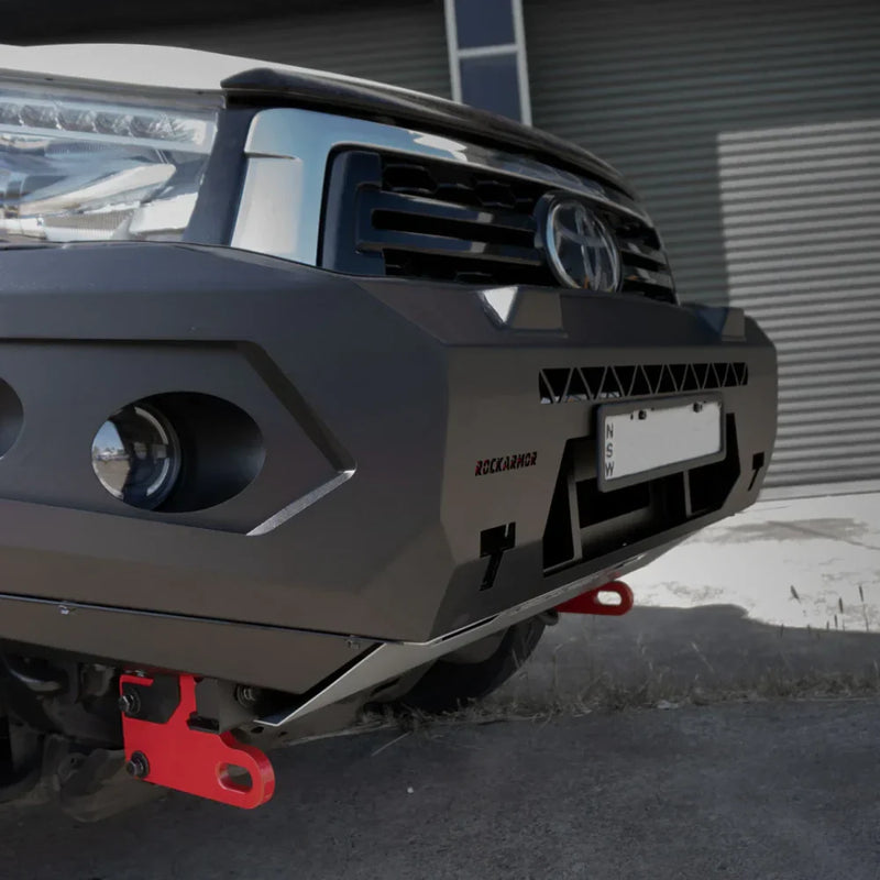 Load image into Gallery viewer, Rockarmor Gt Hoopless Steel Bullbar Combo - Toyota Hilux N80 Bullbar 2015 -2020 - Winch Bar Combo
