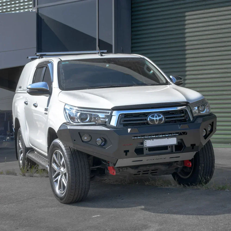 Load image into Gallery viewer, Rockarmor Gt Hoopless Steel Bullbar Combo - Toyota Hilux N80 Bullbar 2015 -2020 - Winch Bar Combo
