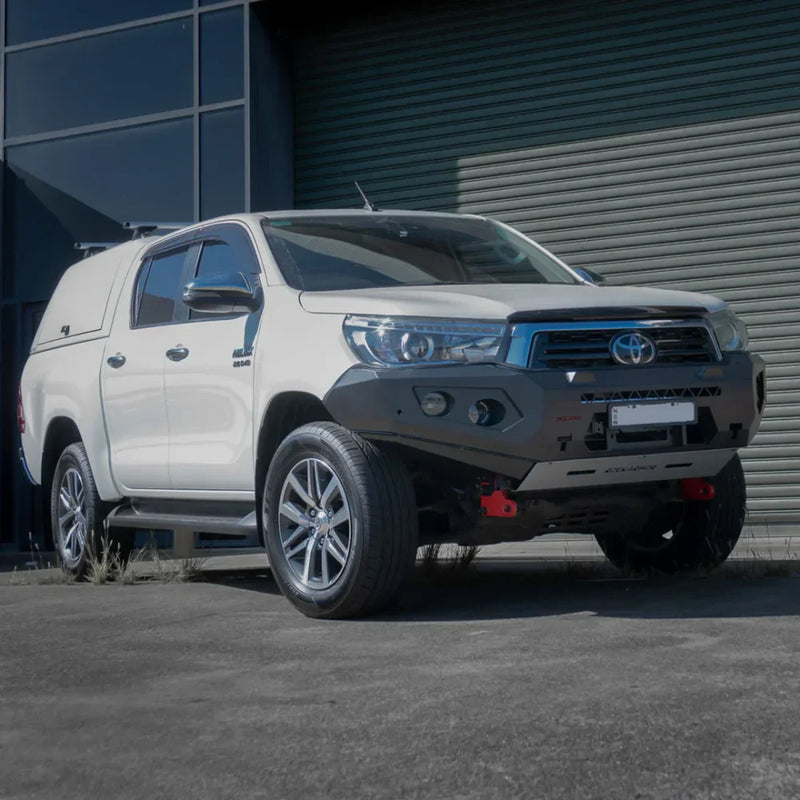 Load image into Gallery viewer, Rockarmor Gt Hoopless Steel Bullbar Combo - Toyota Hilux N80 Bullbar 2015 -2020 - Winch Bar Combo
