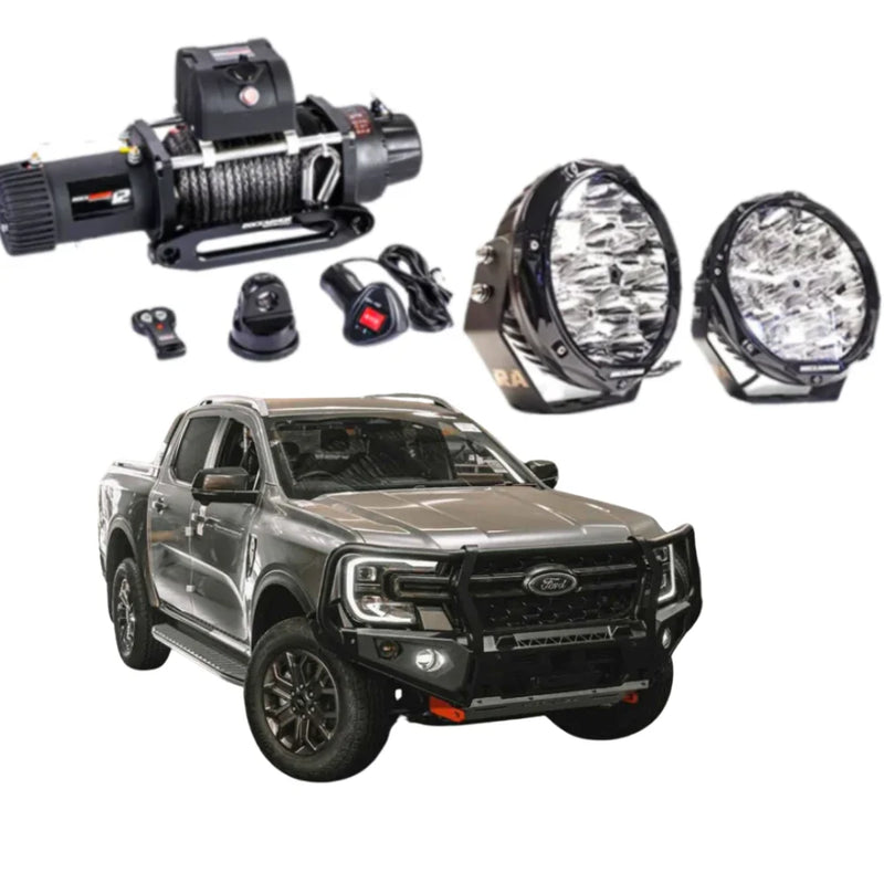 Load image into Gallery viewer, Rockarmor Gt Steel Hoop Bullbar Combo - Next Gen Ford Ranger 22 + - Winch Bar Combo
