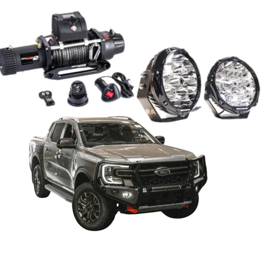 Rockarmor Gt Steel Hoop Bullbar Combo - Next Gen Ford Ranger 22 + - Winch Bar Combo