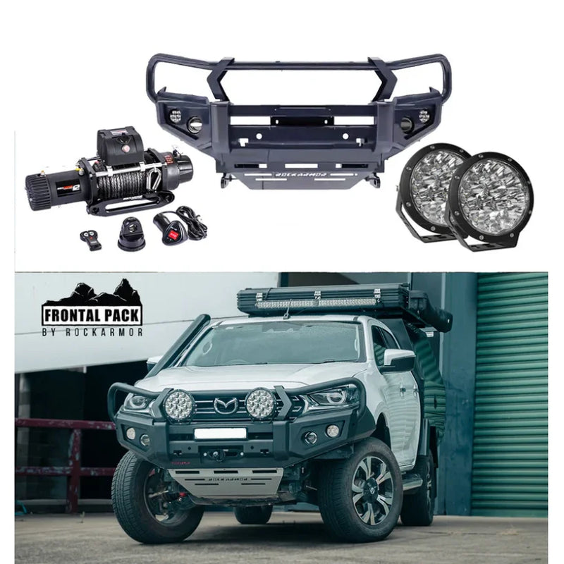 Load image into Gallery viewer, Off-road vehicle frontal pack featuring steel hoop bullbar for Mazda Bt50 2020+
