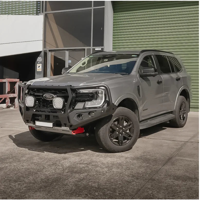 Load image into Gallery viewer, Gray Ford SUV with aftermarket bull bar, featuring Rockarmor GT Bull for Next Gen Ford Everest
