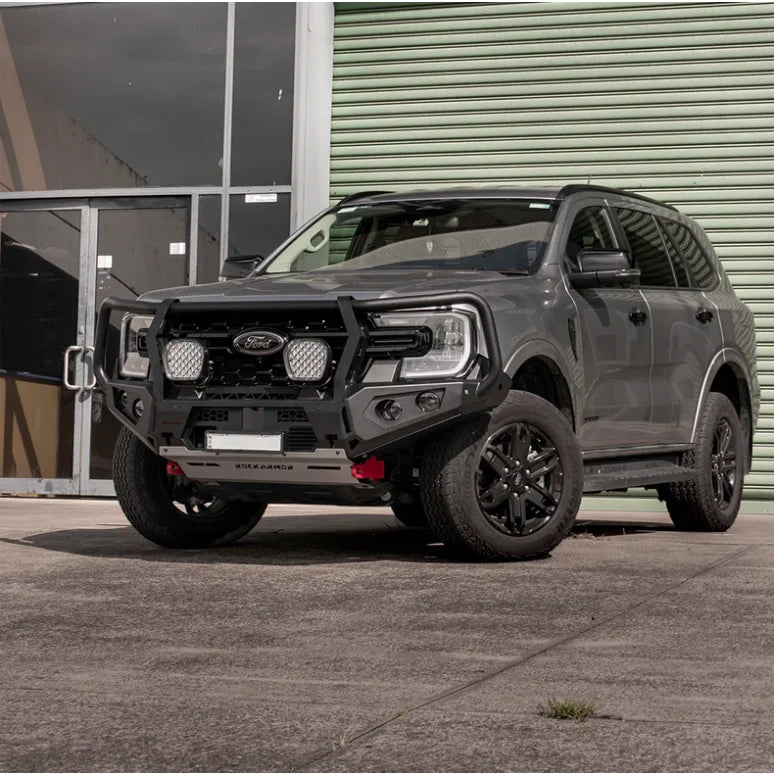 Load image into Gallery viewer, Gray Ford SUV with Rockarmor GT Steel Hoop Bullbar for Next Gen Ford Everest
