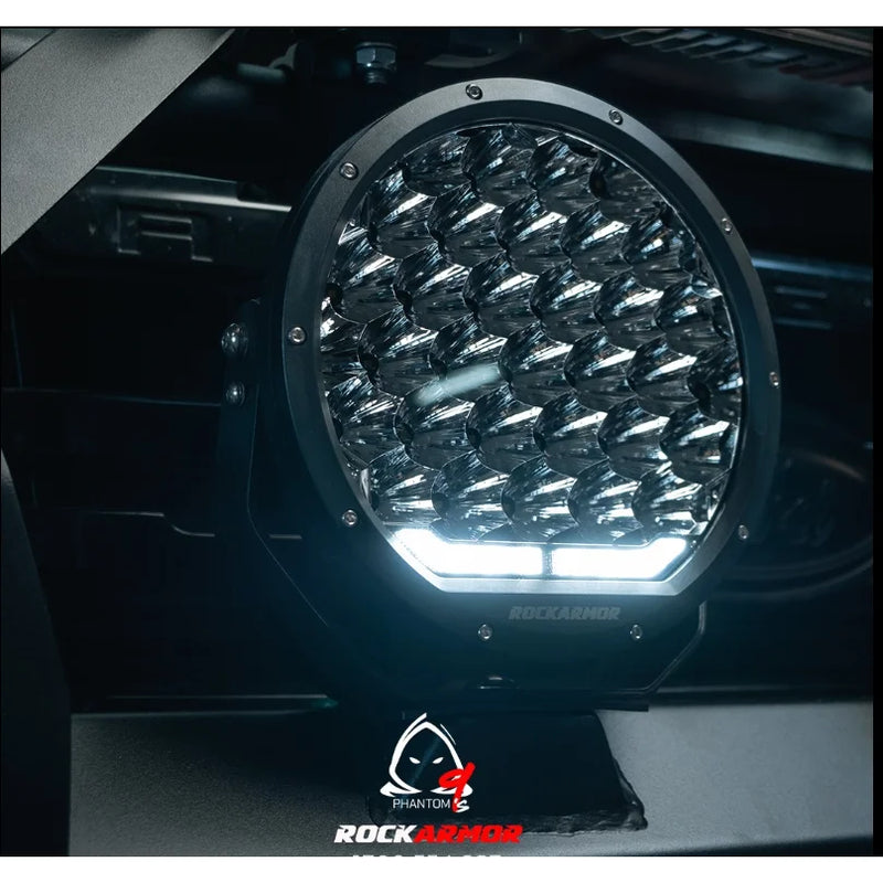 Load image into Gallery viewer, Round LED off-road light from Rockarmor Phantom 9 Inch LED Driving Lights for enhanced visibility
