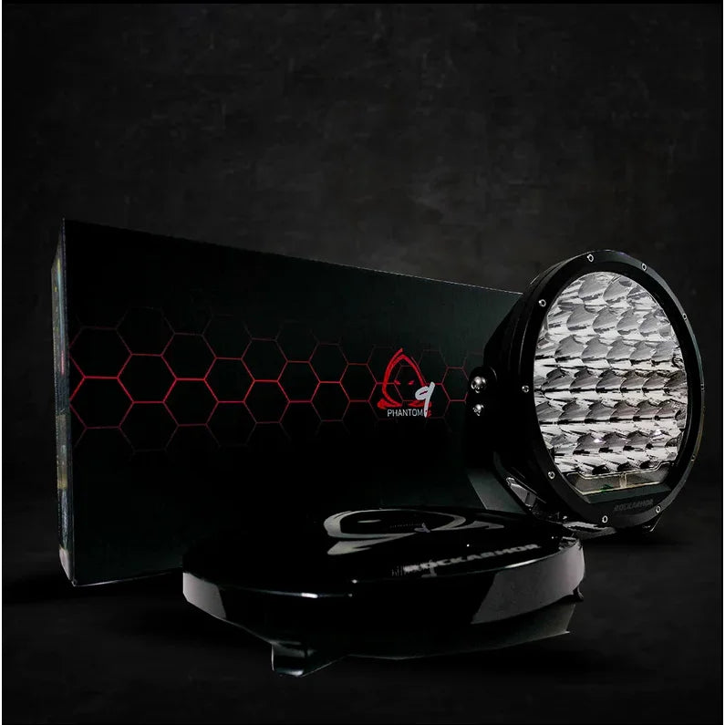 Load image into Gallery viewer, Round LED driving light with packaging from Rockarmor Phantom 9Inch LED Driving Lights
