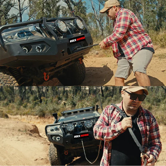 Rockarmor Premium 12,000Lbs 4X4 Winch With Synthetic Rope & Wireless Controller - WINCH
