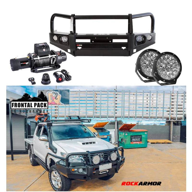 Load image into Gallery viewer, Rockarmor Premium Bullbar Frontal Combo To Suit Toyota Hilux 2011-2015 - Winch Bar Combo
