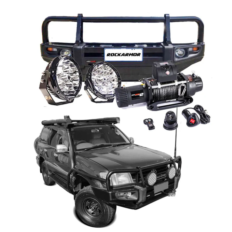 Load image into Gallery viewer, Rockarmor Premium Bullbar Frontal Combo To Suit Toyota Landcruiser Fj105 1998-2002 (Live Axle)(Full Bar Replacement)

