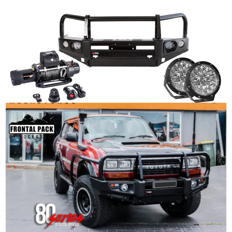 Load image into Gallery viewer, Rockarmor Premium Bullbar Frontal Combo To Suit Toyota Landcruiser 80 1990-1997 - Winch Bar Combo
