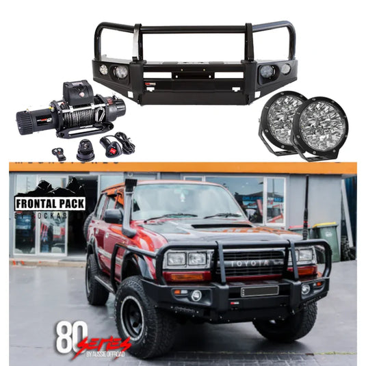 Rockarmor Premium Bullbar Frontal Combo To Suit Toyota Landcruiser 80 1990-1997 - Winch Bar Combo