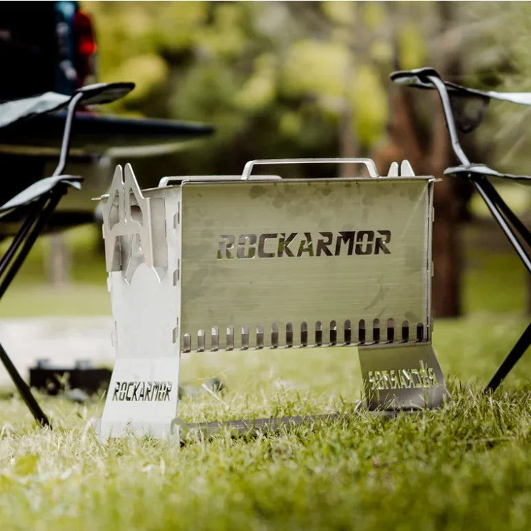 Load image into Gallery viewer, Rockarmor Premium Camp Fire Pit &amp; Bbq Grille - Fire Pit
