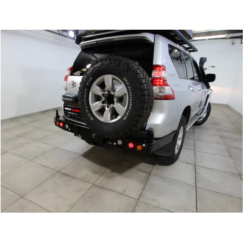 Load image into Gallery viewer, Silver SUV with Gen III Dual Wheel Carrier and spare wheel on Toyota Landcruiser
