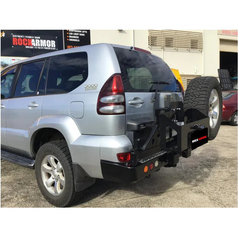 Load image into Gallery viewer, Rockarmor Steel Dual Wheel Carrier To Suit Toyota Prado 120 - Dual Wheel Carrier
