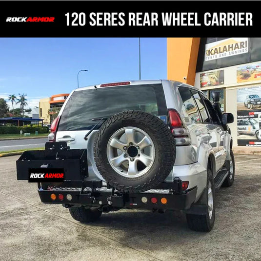 Rockarmor Steel Dual Wheel Carrier To Suit Toyota Prado 120 - Dual Wheel Carrier