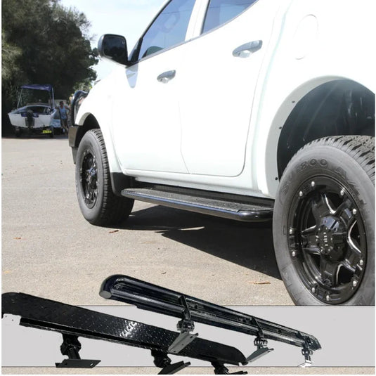 Rockarmor Steel Rockslider Side Steps To Suit Mitsubishi Triton MV - Side Steps