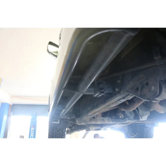 Underside of vehicle chassis with steel checker plate fitting video for Toyota Landcruiser 200 Series