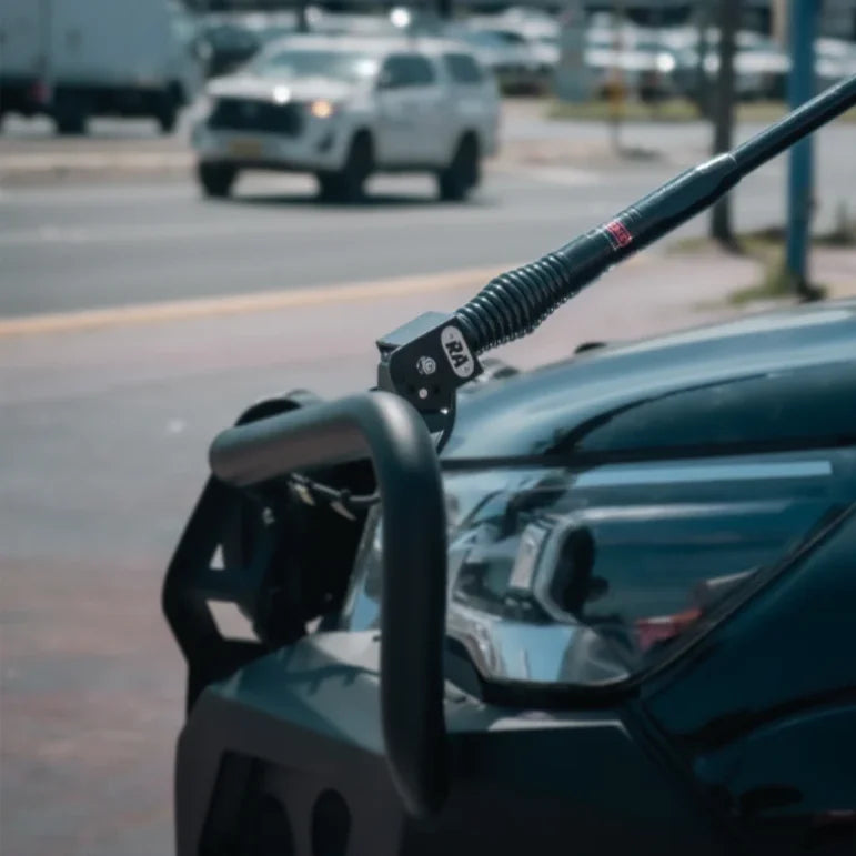 Load image into Gallery viewer, Slotted Stainless Steel Folding Antenna Bracket Black Finish - Folding Antenna Bracket
