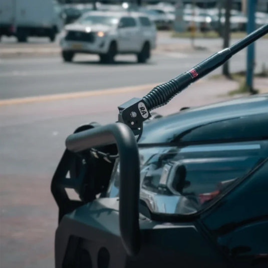 Slotted Stainless Steel Folding Antenna Bracket Black Finish - Folding Antenna Bracket