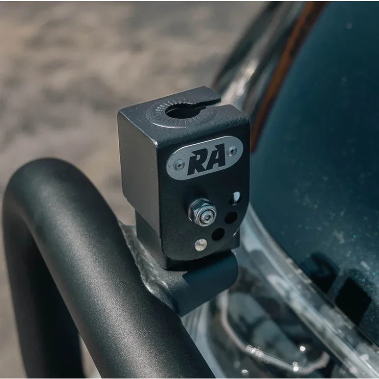 Load image into Gallery viewer, Slotted Stainless Steel Folding Antenna Bracket Black Finish - Folding Antenna Bracket
